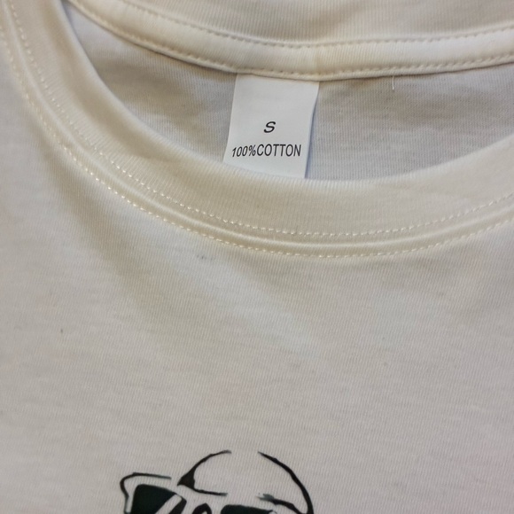 NWT Clever ‘That's Coo’ Graphic Tee - Cream with Green Print - Picture 3 of 3